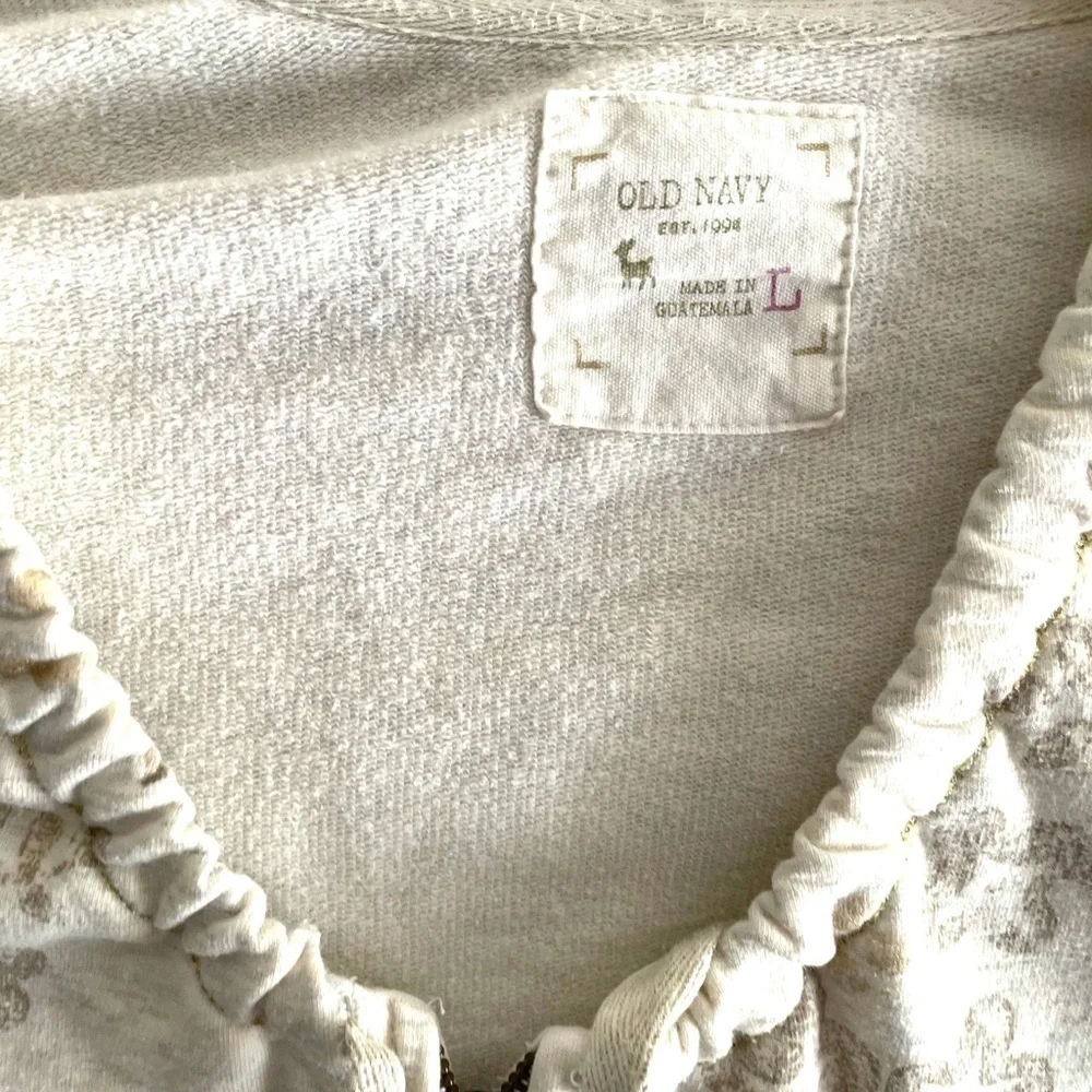 OLD NAVY girls floral full zip hoodie sweater- L